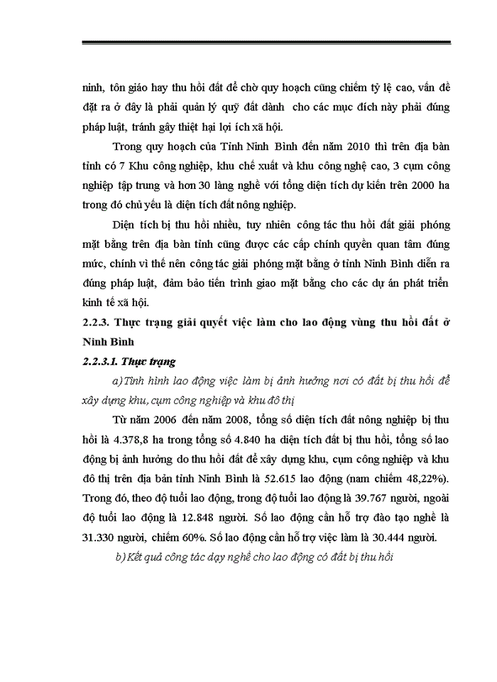 image for page Một số giải pháp giải quyết việc làm cho người lao động vùng thu hồi đất tỉnh Ninh Bình