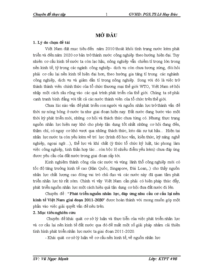 image for page Phát triển nguồn nhân lực, đáp ứng nhu cầu cơ cấu lại nền kinh tế Việt Nam giai đoạn 2011-2020