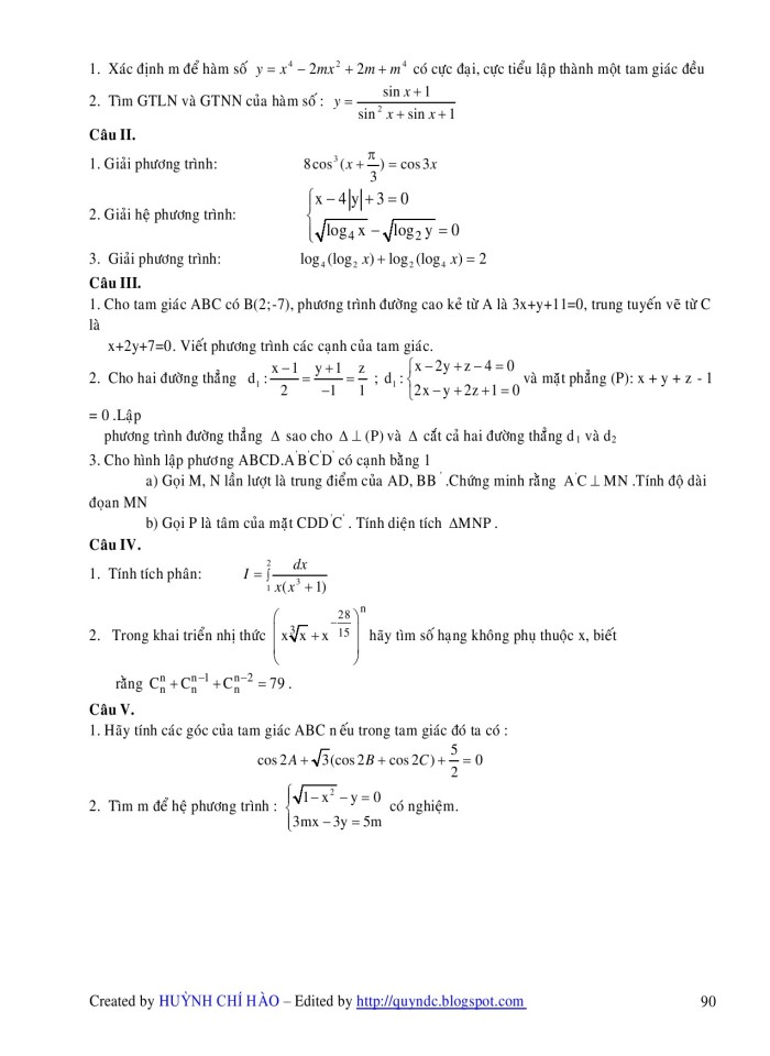 image for page Dạng đề kiểm tra 15 phút hình học 10