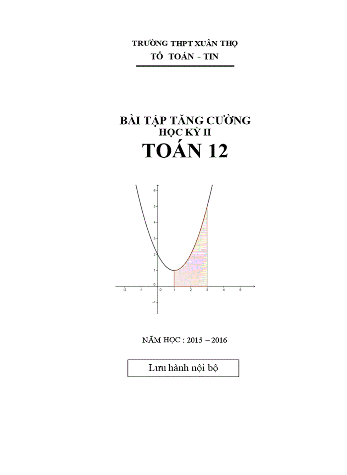 Bài tập tăng cường học kỳ II toán 12