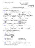 Đề thi giữa học kỳ I Môn Toán 12