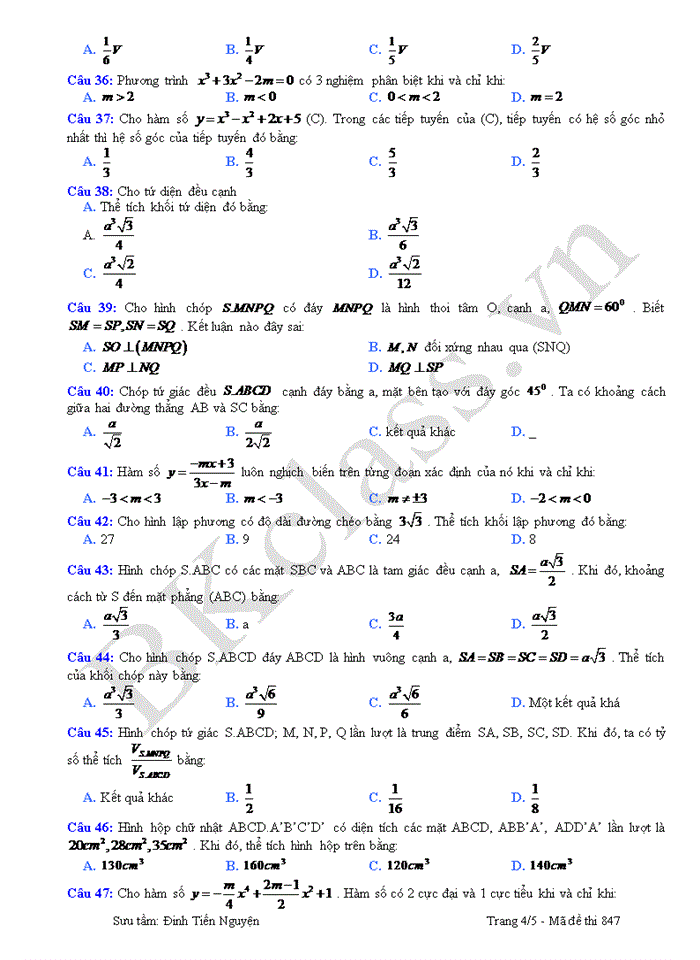 image for page Đề thi giữa học kỳ I Môn Toán 12