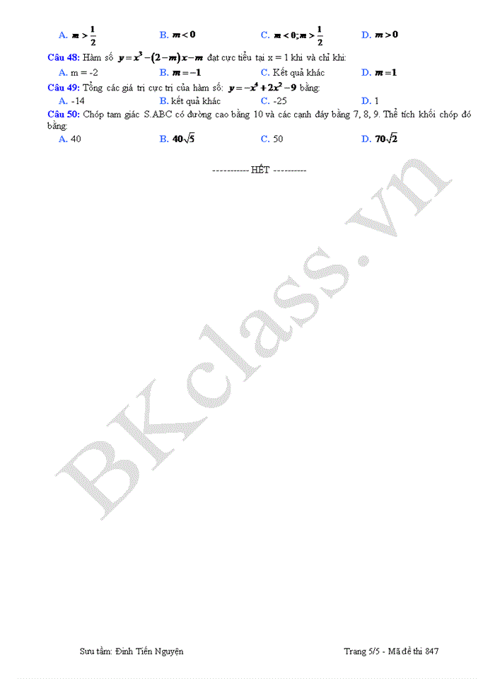 image for page Đề thi giữa học kỳ I Môn Toán 12