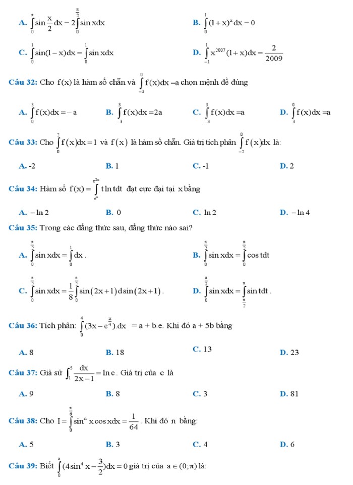 image for page Tích phân hay và khó