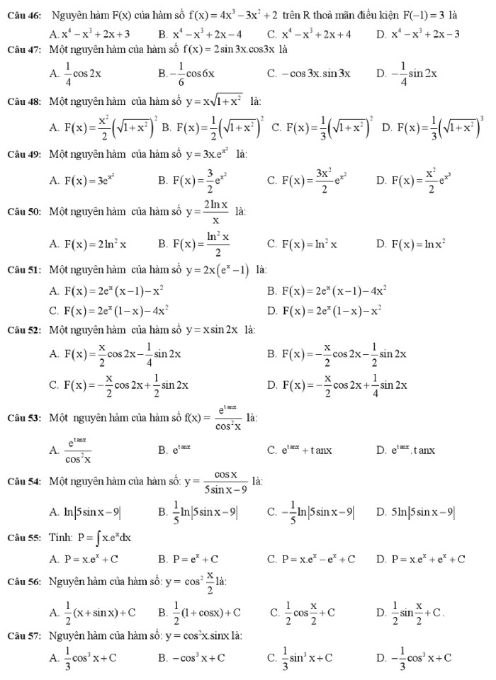 image for page Nguyên hàm - tích phân