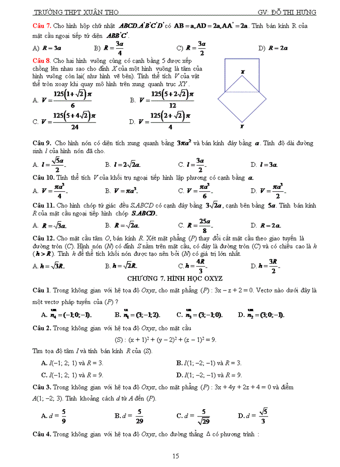 image for page Các chủ đề thi thpt quốc gia theo đề minh họa chương 1. khảo sát hàm số