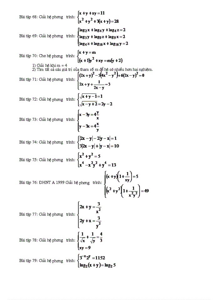 image for page Hệ phương trình trong các đề tuyển sinh đại học