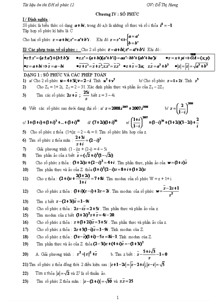 image for page Tài liệu ôn thi Đại học số phức 12