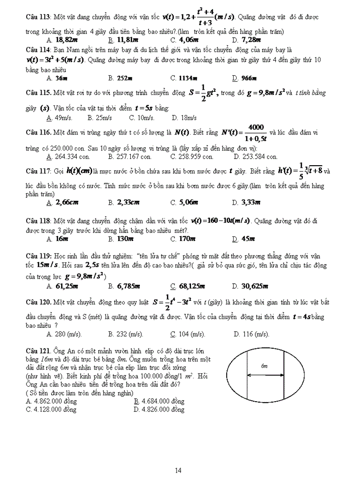 image for page Bài tập trắc nghiệm nguyên hàm – tích phân - ứng dụng
