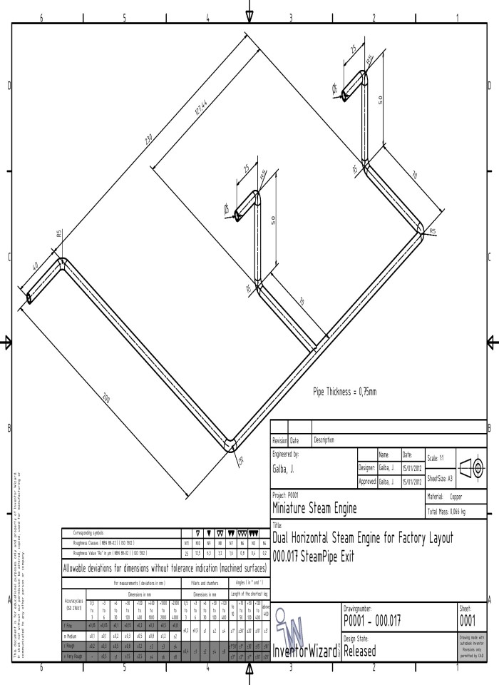 Dual horizontal steam engine for factory layout 000.017 steampipe exit