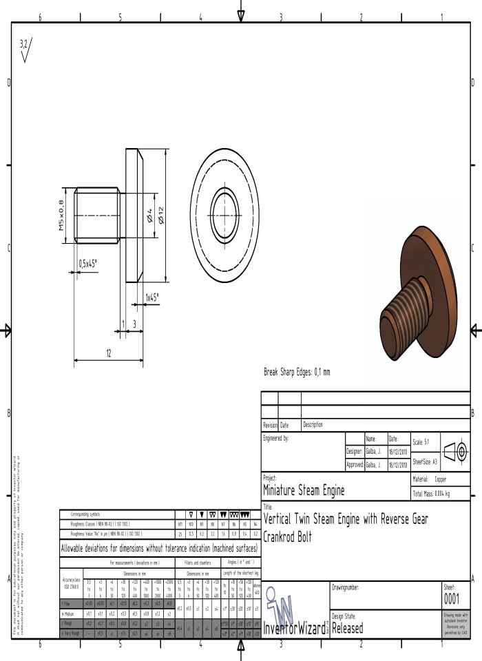 Verical twin steam engine with reverse gaer crankrod bolt