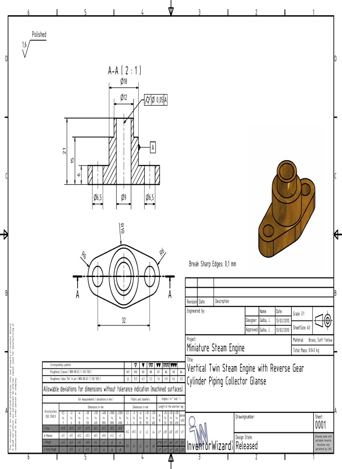 image for page Verical twin steam engine with reverse gaer cylinder piping connector