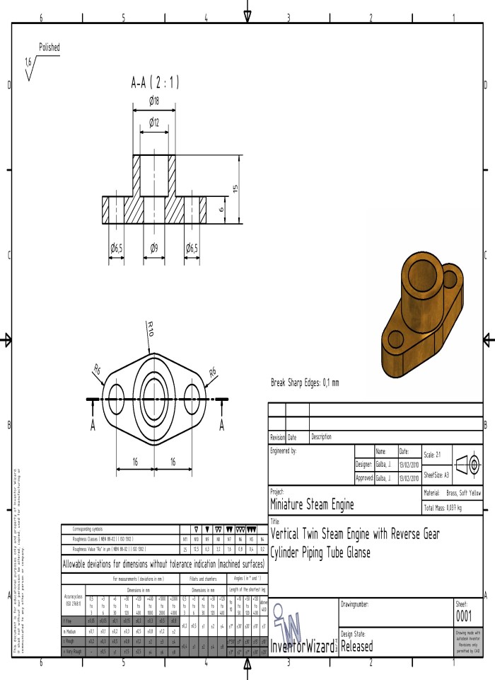 Verical twin steam engine with reverse gear cylinder piping tube glanse