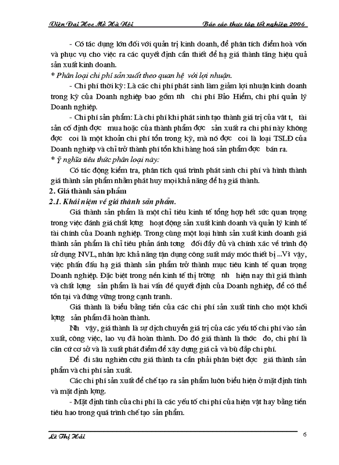 image for page Hoàn thiện công tác kế toán chi phí sản xuất và tính giá thành sản phẩm tại  công ty TNHH cơ kim khí SƠN HÀ