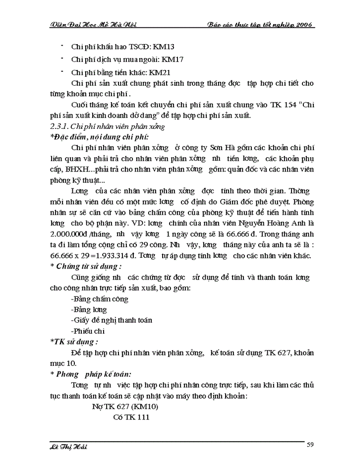 image for page Hoàn thiện công tác kế toán chi phí sản xuất và tính giá thành sản phẩm tại  công ty TNHH cơ kim khí SƠN HÀ