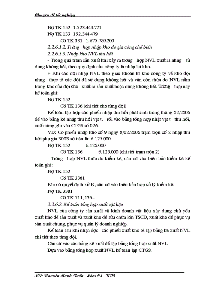 image for page Hoàn thiện công tác kế toán nguyên vật liệu ở công ty TNHH Kim Khí Hà Nội