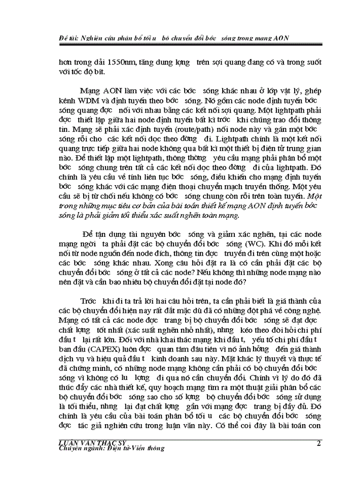 image for page Nghiên cứu phân bổ tối ưu bộ chuyển đổi bước sóng trong mạng AON