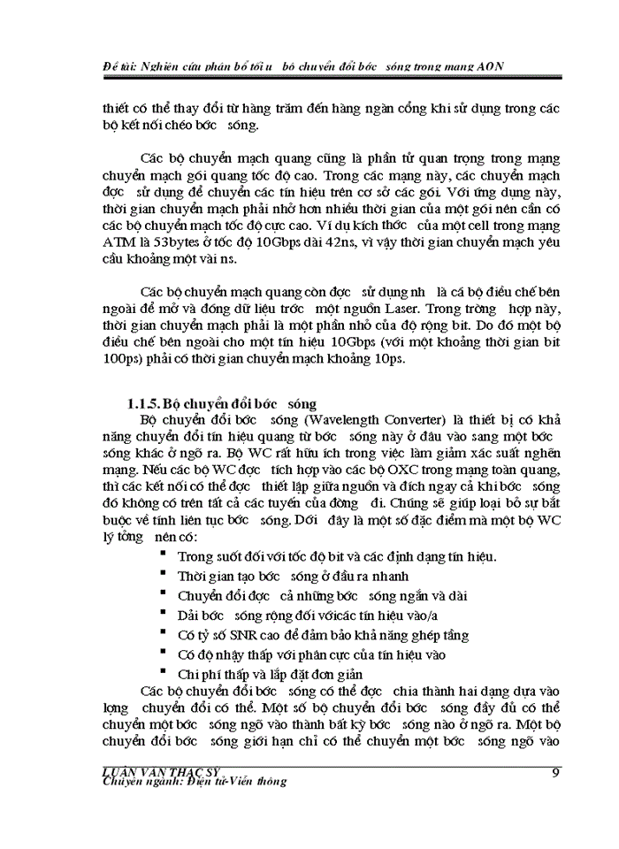 image for page Nghiên cứu phân bổ tối ưu bộ chuyển đổi bước sóng trong mạng AON
