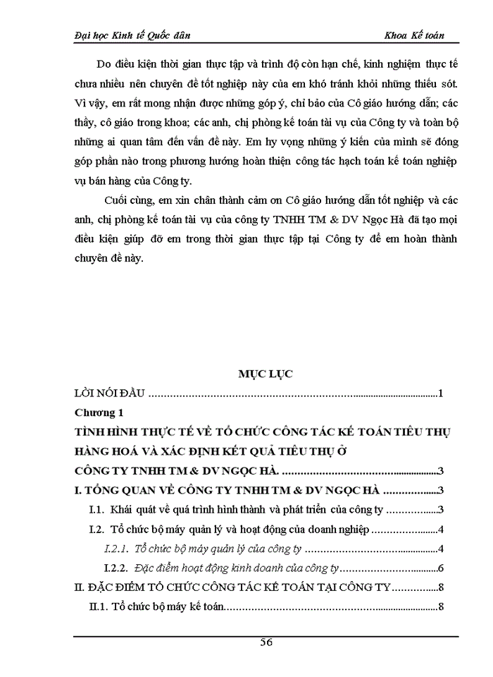 image for page Hoàn thiện kế toán tiêu thụ hàng hoá và xác định kết quả tiêu thụ tại công ty TNHH TM & DV Ngọc Hà