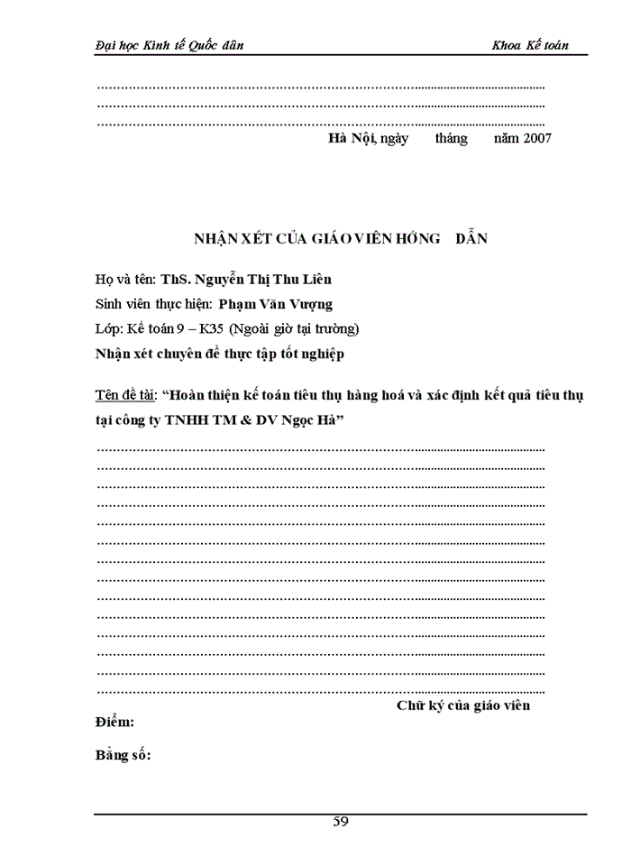 image for page Hoàn thiện kế toán tiêu thụ hàng hoá và xác định kết quả tiêu thụ tại công ty TNHH TM & DV Ngọc Hà