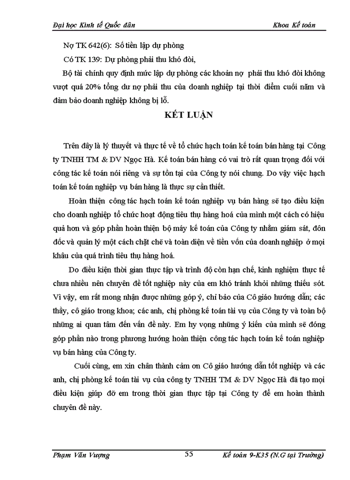image for page Hoàn thiện kế toán tiêu thụ hàng hoá và xác định kết quả tiêu thụ tại công ty TNHH TM & DV Ngọc Hà