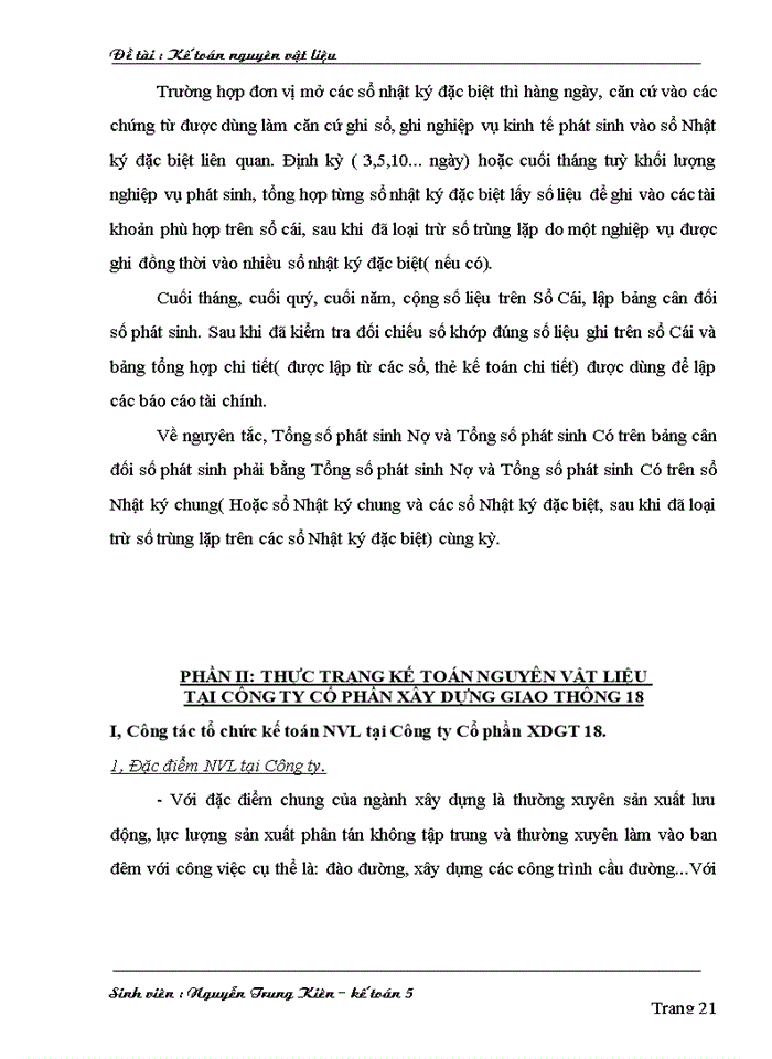 image for page Kế toán nguyên vật liệu tại Công ty cổ phần xây dựng giao thông 18