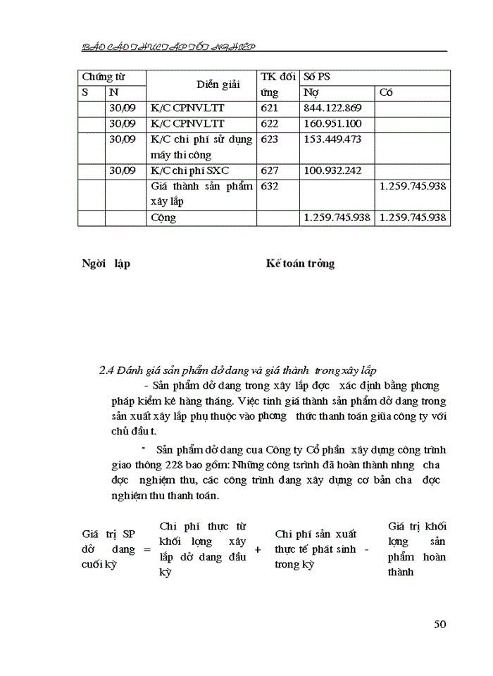image for page Tổ chức kế toán tại Công ty Cổ phần  xây dựng công trình giao thông 228