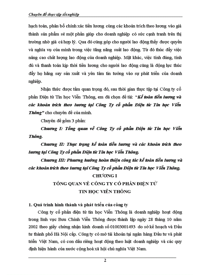 image for page Kế toán tiền lương và các khoản trích theo lương tại Công Ty cổ phần Điện tử Tin học Viễn Thông