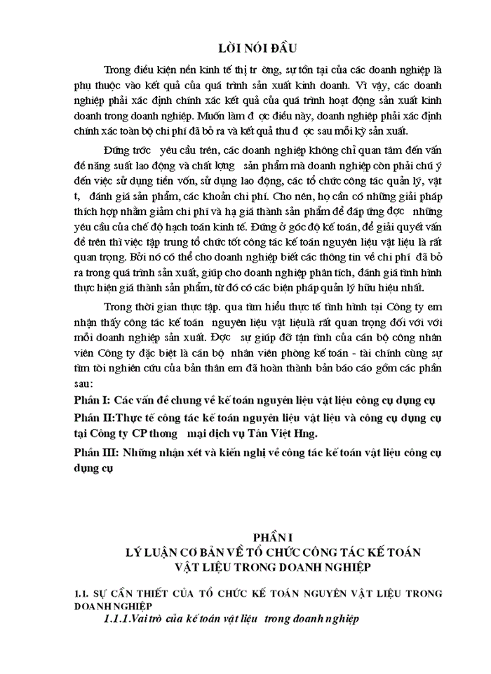 image for page Thực tế công tác kế toán nguyên liệu vật liệu và công cụ dụng cụ tại Công ty CP thương mại dịch vụ Tân Việt Hưng