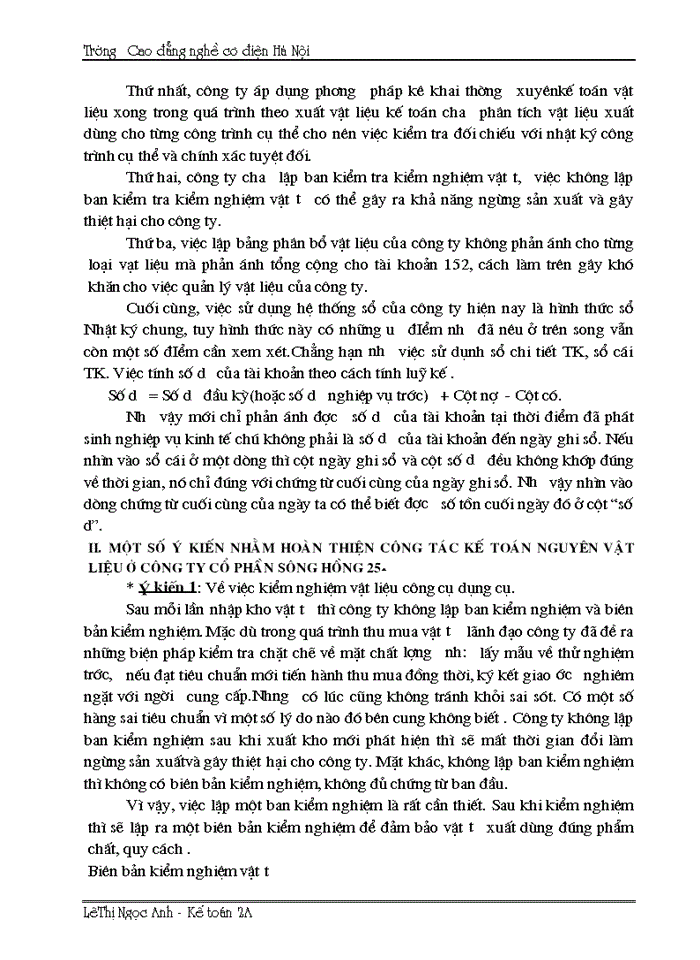 image for page Tổ chức công tác kế toán nguyên vật liệu và tình hình quản lý sử dụng nguyên vật liệu tại công ty CP Sông Hồng 25