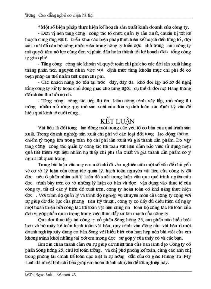 image for page Tổ chức công tác kế toán nguyên vật liệu và tình hình quản lý sử dụng nguyên vật liệu tại công ty CP Sông Hồng 25