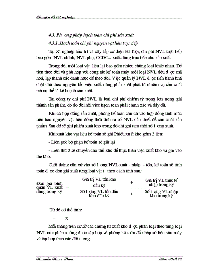 image for page Hoàn thiện hạch toán chi phí sản xuất và tính giá thành sản phẩm tại Xí nghiệp bảo trì và xây lắp cơ điện Hà Nội