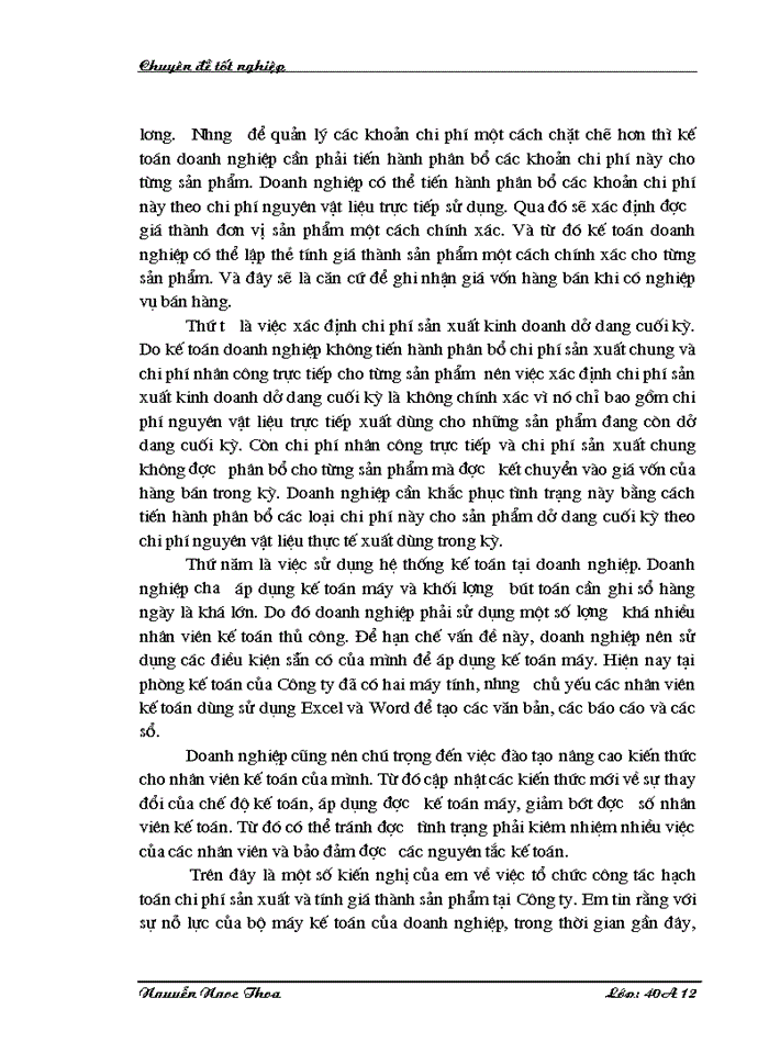 image for page Hoàn thiện hạch toán chi phí sản xuất và tính giá thành sản phẩm tại Xí nghiệp bảo trì và xây lắp cơ điện Hà Nội