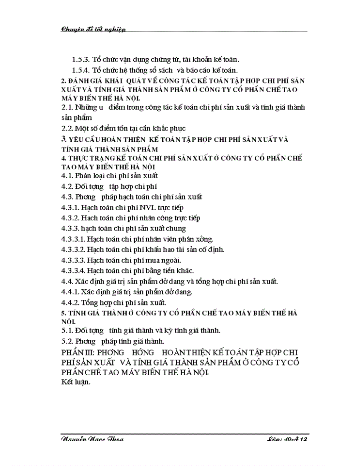 image for page Hoàn thiện hạch toán chi phí sản xuất và tính giá thành sản phẩm tại Xí nghiệp bảo trì và xây lắp cơ điện Hà Nội