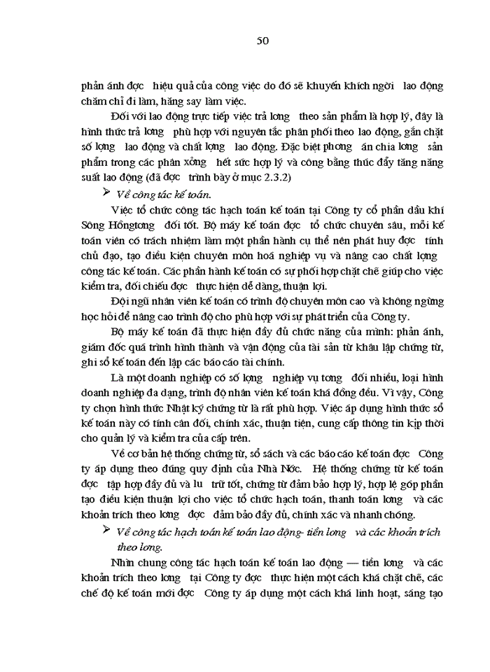 image for page Hoàn thiện công tác hạch toán kế toán tiền lương và các khoản trích theo lương tại Công ty cổ phần dầu khí Sông Hồng