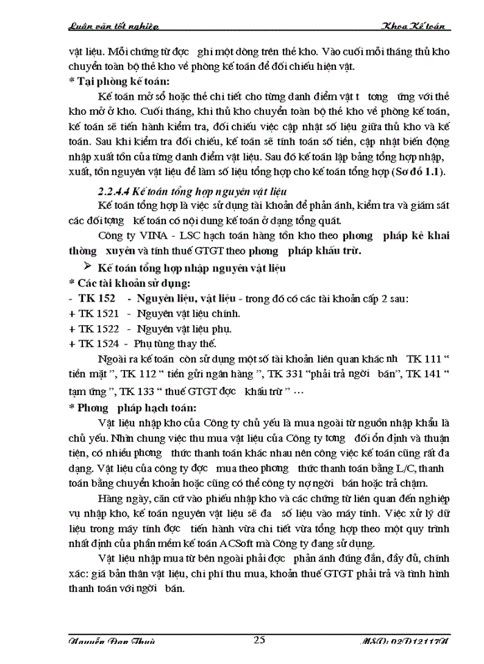 image for page Tổ chức kế toán nguyên vật liệu tại công ty dệt may HÀ NỘI