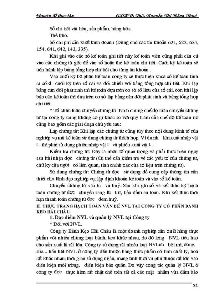 image for page Hoàn thiện hạch toán nguyên vật liệu tại Công ty Cổ phần Bánh kẹo Hải Châu