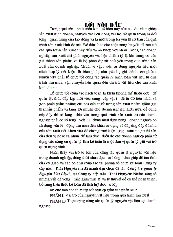 image for page Thực trạng công tác quản lý nguyên vật liệu tại doanh nghiệp
