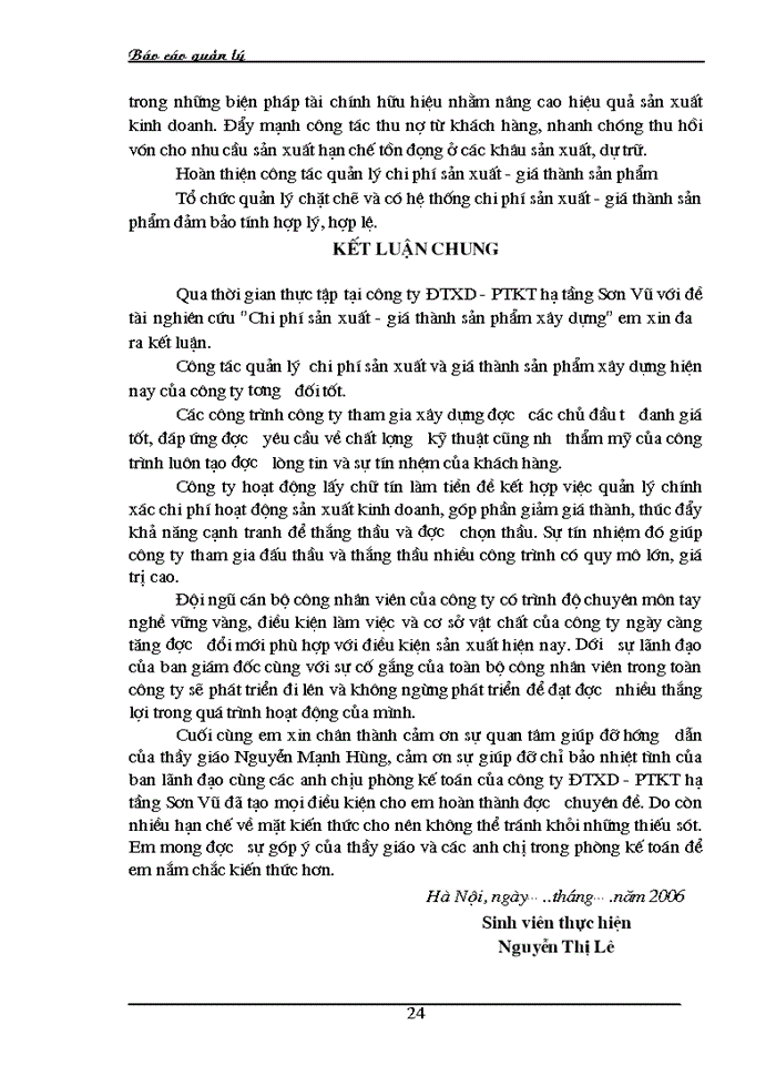 image for page Quản lý tài chính: chi phí sản xuất và giá thành sản phẩm tại Công ty ĐTXD và PTKT hạ tầng Sơn Vũ