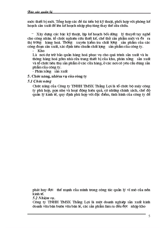 Thực trạng công tác sử dụng lao động và hiệu quả sử dụng lao động tại Công ty TNHH TMSX Thắng Lợi