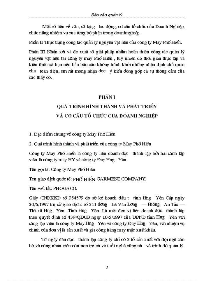 image for page Thực trạng công tác quản lý nguyên vật liệu của công ty May Phố Hiến