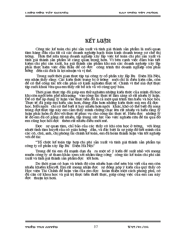 image for page Tổ chức kế toán tập hợp chi phí sản xuất và tính giá thành sản phẩm tại công ty cổ phần xây lắp Bưu Điện