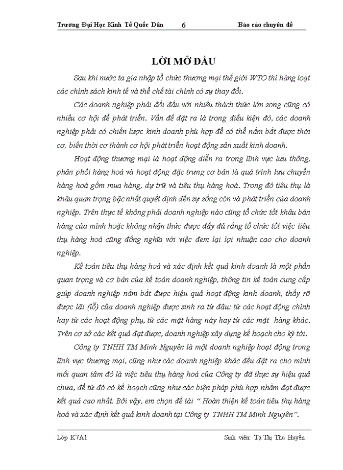 image for page Hoàn thiện kế toán tiêu thụ hàng hoá và xác định kết quả kinh doanh tại Công ty TNHH TM Minh Nguyên