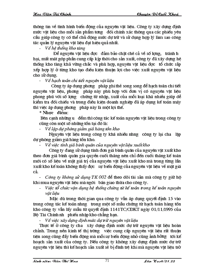 image for page Thực trạng công tác kế toán nguyên vật liệu tại Công ty Cổ phần Dệt Kim Hà Nội