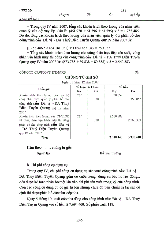 image for page Hoàn thiện kế toán chi phí sản xuất và tính giá thành sản phẩm xây lắp tại Công ty cổ phần CAVICOVN KTM & XD