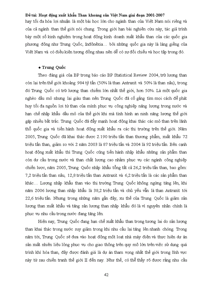 image for page Hoạt động xuất khẩu Than khoáng sản Việt Nam giai đoạn 2001-2007