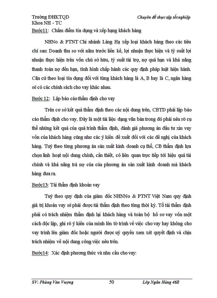 image for page Nâng cao chất lượng cho vay ngắn hạn  tại NHNo&PTNT Chi nhánh Láng Hạ