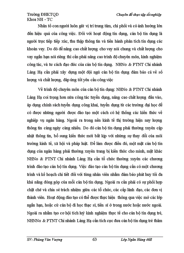 image for page Nâng cao chất lượng cho vay ngắn hạn  tại NHNo&PTNT Chi nhánh Láng Hạ