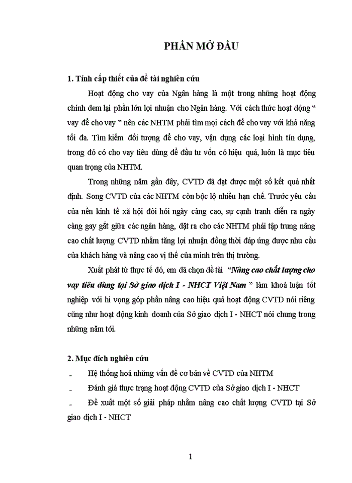 image for page Nâng cao chất lượng cho vay tiêu dùng tại Sở giao dịch I - NHCT Việt Nam