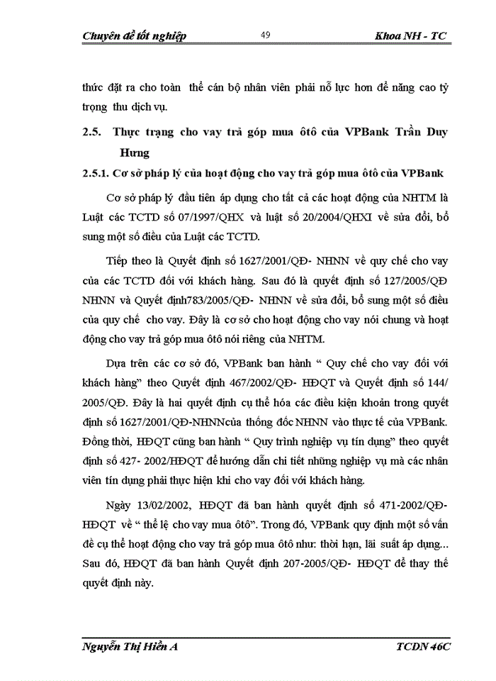 image for page Giải pháp nhằm mở rộng hoạt động cho vay trả góp mua ôtô của VPBank Trần Duy Hưng